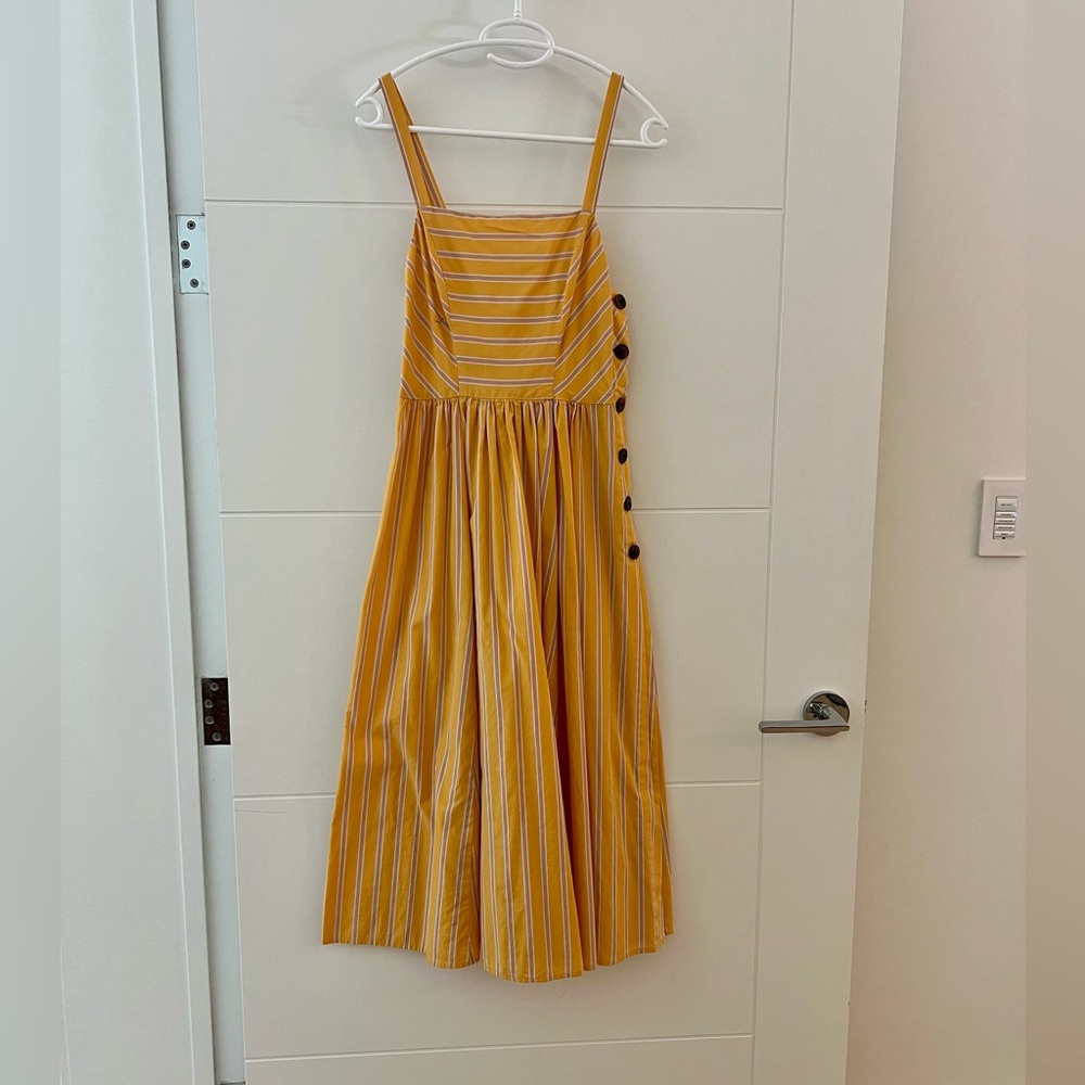 Urban Outfitters Mustard Striped Casual Dress